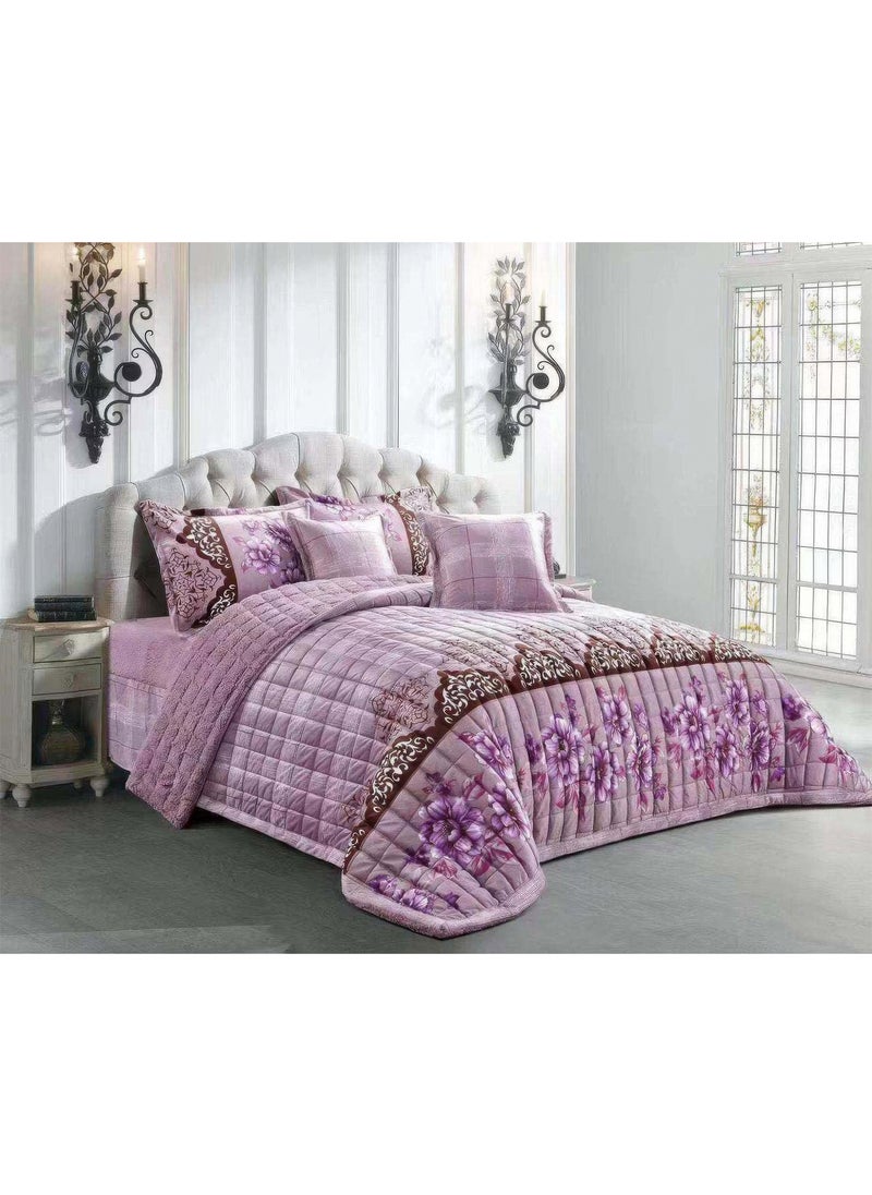 Ming Li - 4 Pieces Winter Comforter Set Single Size 160x210cm Embossed Patterned Bedding Sets Includes Comforte Fitted sheet Pillowcases & Cushion Cover - Image 1