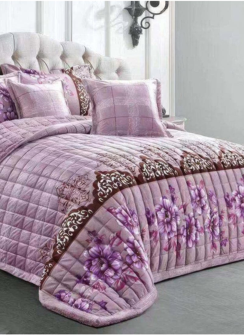 Ming Li - 4 Pieces Winter Comforter Set Single Size 160x210cm Embossed Patterned Bedding Sets Includes Comforte Fitted sheet Pillowcases & Cushion Cover - Image 1