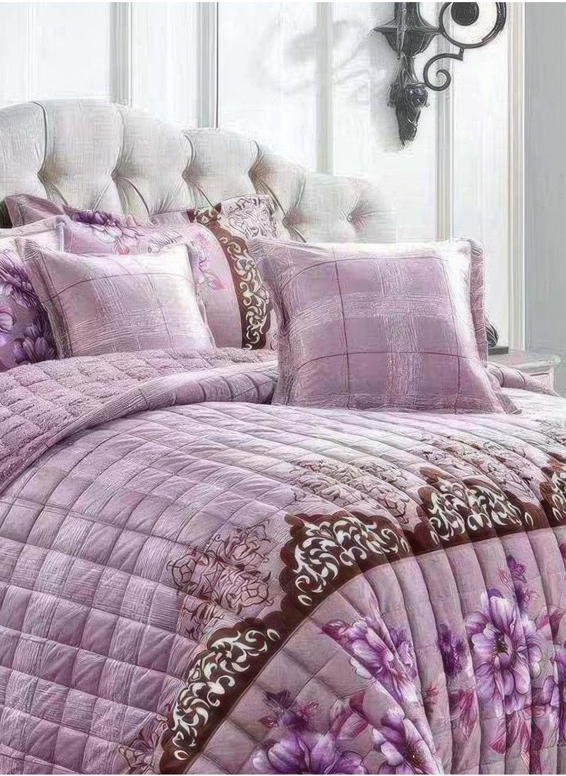 Ming Li - 4 Pieces Winter Comforter Set Single Size 160x210cm Embossed Patterned Bedding Sets Includes Comforte Fitted sheet Pillowcases & Cushion Cover - Image 1