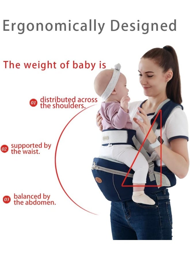 HONCH Baby Hip Seat Carrier Baby Waist Stool for Child Infant Toddler with Adjustable Strap Buckle Pocket Soft Inner Huge Storage - Image 3