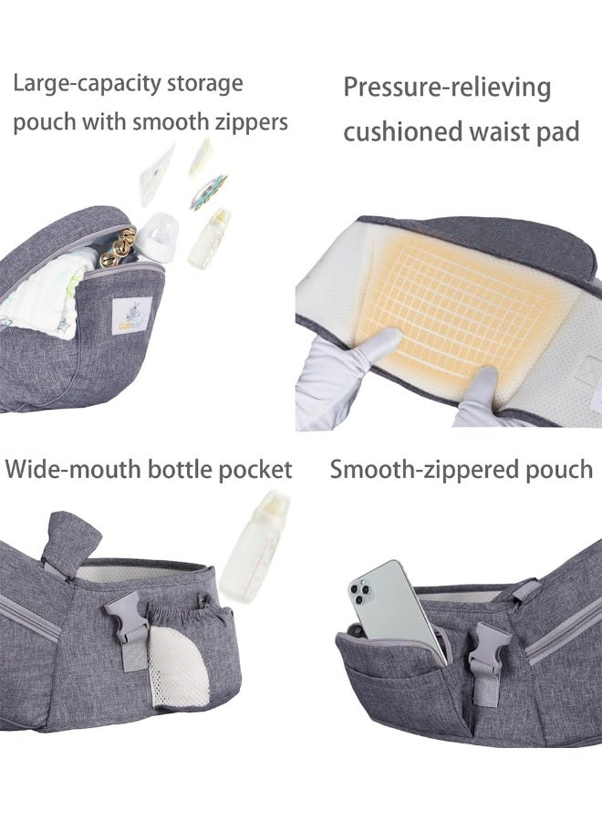 HONCH Baby Hip Seat Carrier Baby Waist Stool for Child Infant Toddler with Adjustable Strap Buckle Pocket Soft Inner Huge Storage - Image 5