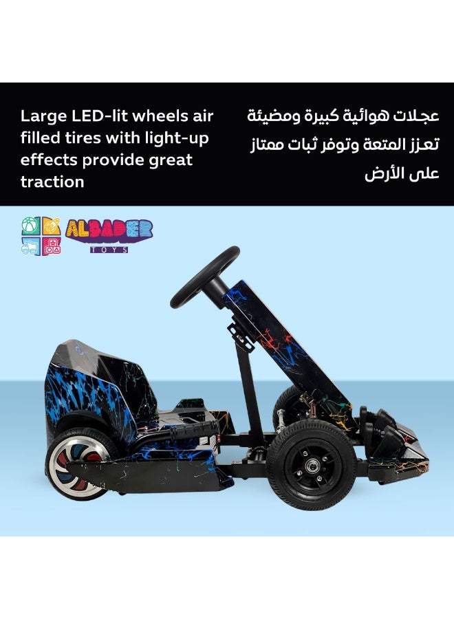 البدر سيارة كارتينج دريفت للاطفال من البدر، سياره كهربائية كريزي دريفت 36 فولت مع عجلات LED، موسيقى بلوتوث، 3 سرعات وعكسية، فرامل اليد، لعبة ركوب كهربائية بنمط سباق للاولاد والبنات - Image 4