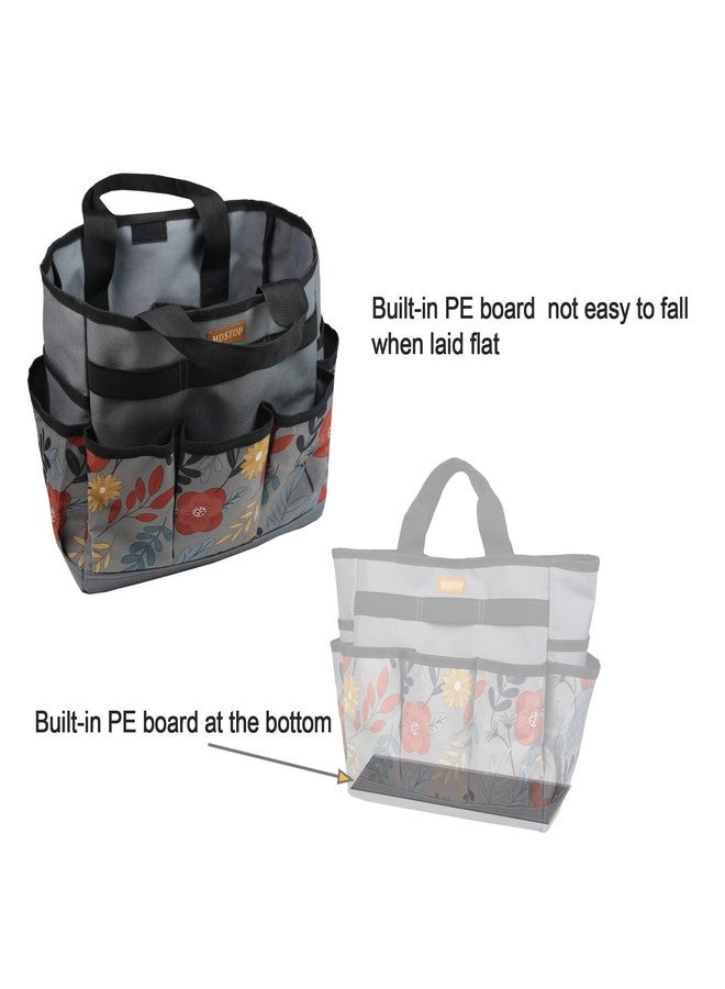 MDSTOP Garden Tool Bag, Garden Tool Kit Holder Home Organizer Storage Carrier, Oxford Garden Hand Tool Storage Tote Organizer with Handle and 8 Roomy Pockets, Floral Gardening Gift, Tools Not Included - Image 5