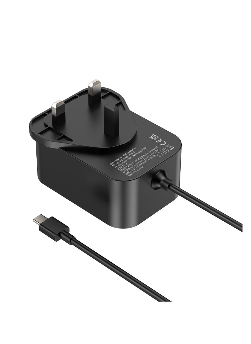 Xcell Xcell 30W GaN Super Charger with Built-in 1.5M USB-C Cable | Fast Charging | Energy Efficient | Over-Charge Heat Protection | Compact Travel Adapter iPhone 15, Samsung, iPad, MacBook – Black  - Image 3