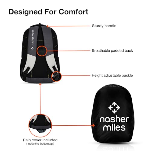 Nasher Miles Pulse Backpack for Men & Women |3 Compartment/Casual/College Bag | Grey, 45L - Image 5