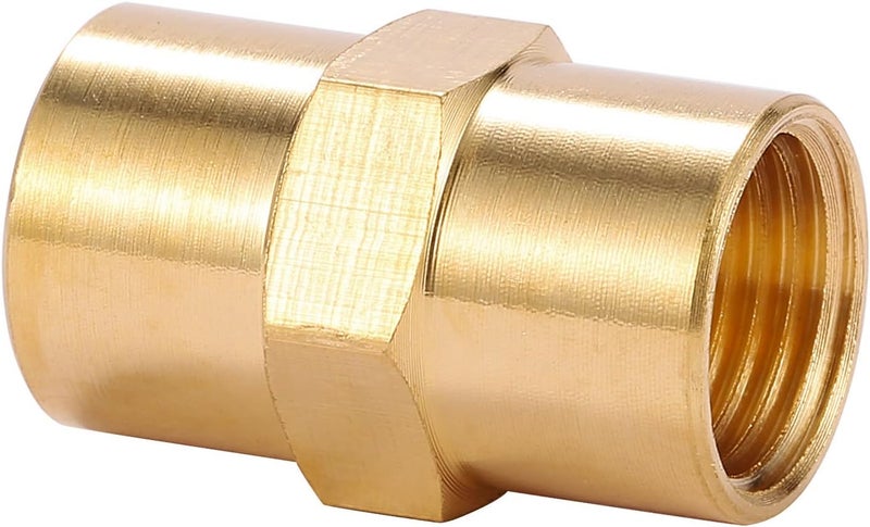 Sanpaint 2 Pack 1/8" x 1/8" NPT Coupler, Brass Female Pipe Fitting (I.D x I.D: 3/8'' x 3/8'') - Image 3
