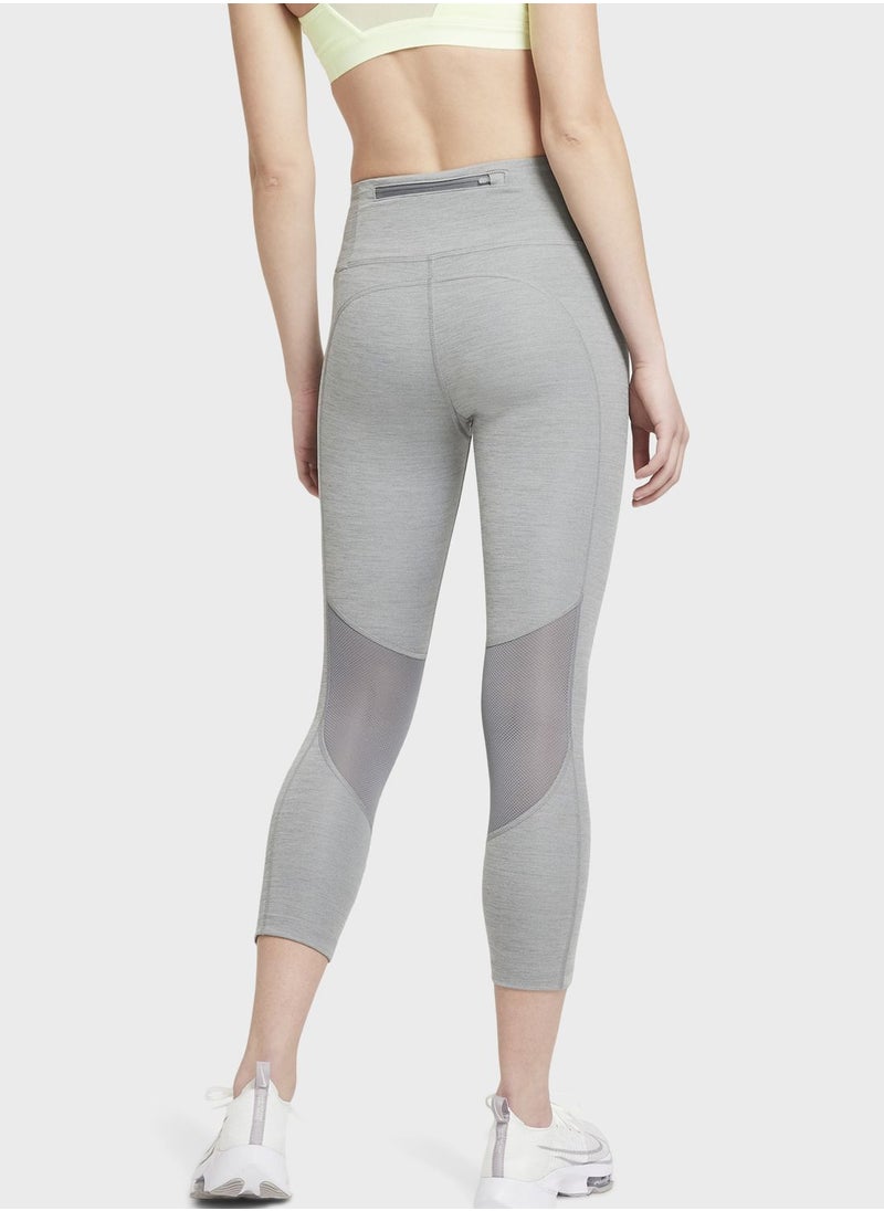Nike - Mid-Rise Crop Running Leggings - Image 1