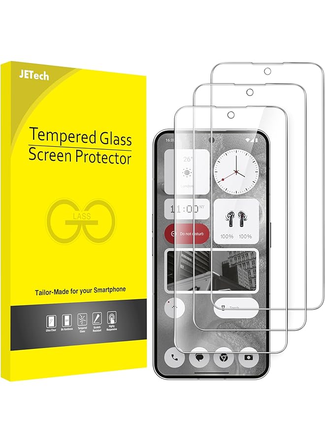 Jetech Screen Protector For Nothing Phone 2 6.7 Inch 9H Tempered Glass Film Anti Scratch Hd Clear 3 Pack - Image 1