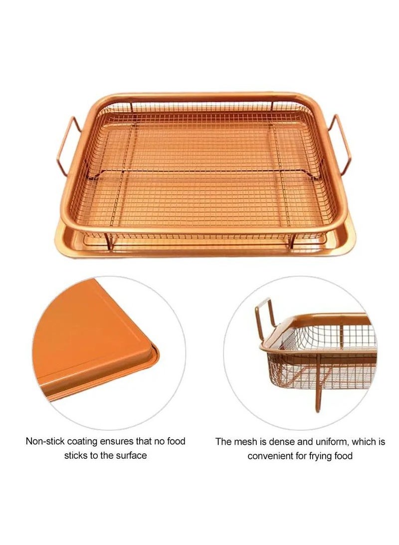 AMM Crisper Tray Non-Stick Oven Baking Tray with Elevated Mesh Crisping Grill Basket 2 Piece Set - Image 3