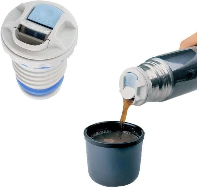 THERMOS ترمس ستانلس ستيل معزول بالفراغ بلون أزرق منتصف الليل 350 مل - Image 4