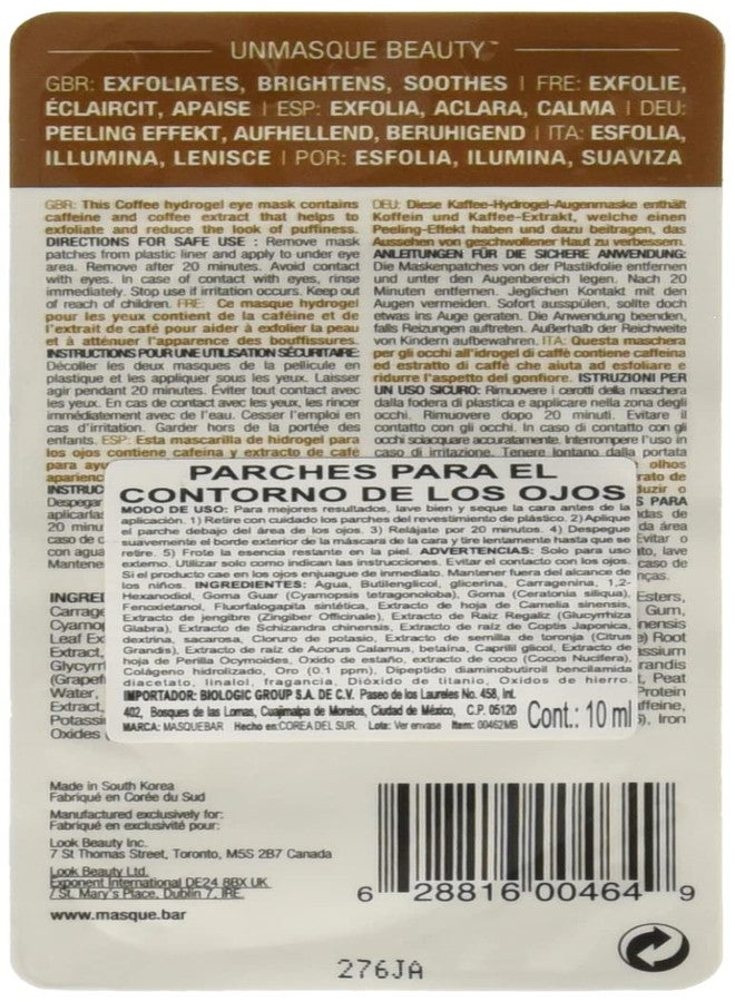 masque BAR 00464 Coffee Hydrogel Eye Mask 10 ml - Image 2