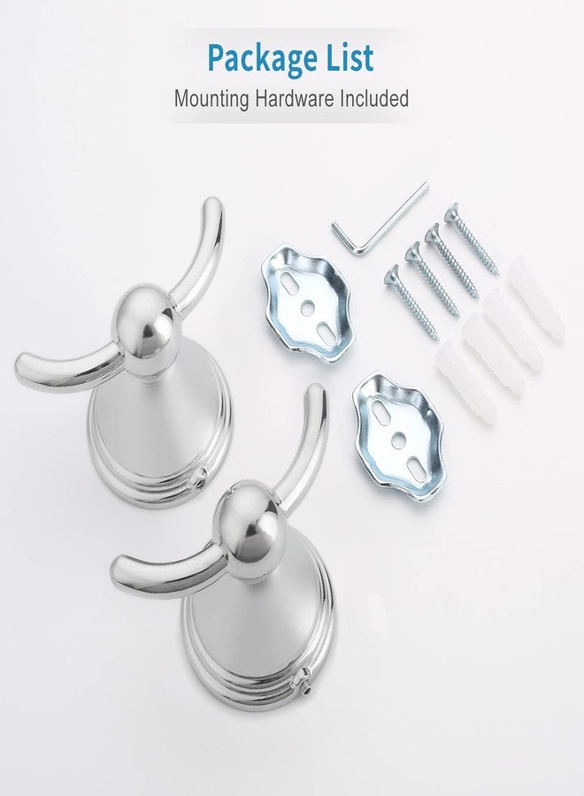 FILTA Bathroom Towel Hooks, Polished Chrome Robe & Towel Hooks for Wall Mounted, Traditional Towel and Robe Hooks for Hanging Towels, Bath Towel Holder for Shower(2 Pack) - Image 3