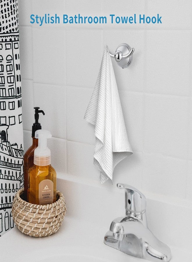FILTA Bathroom Towel Hooks, Polished Chrome Robe & Towel Hooks for Wall Mounted, Traditional Towel and Robe Hooks for Hanging Towels, Bath Towel Holder for Shower(2 Pack) - Image 2