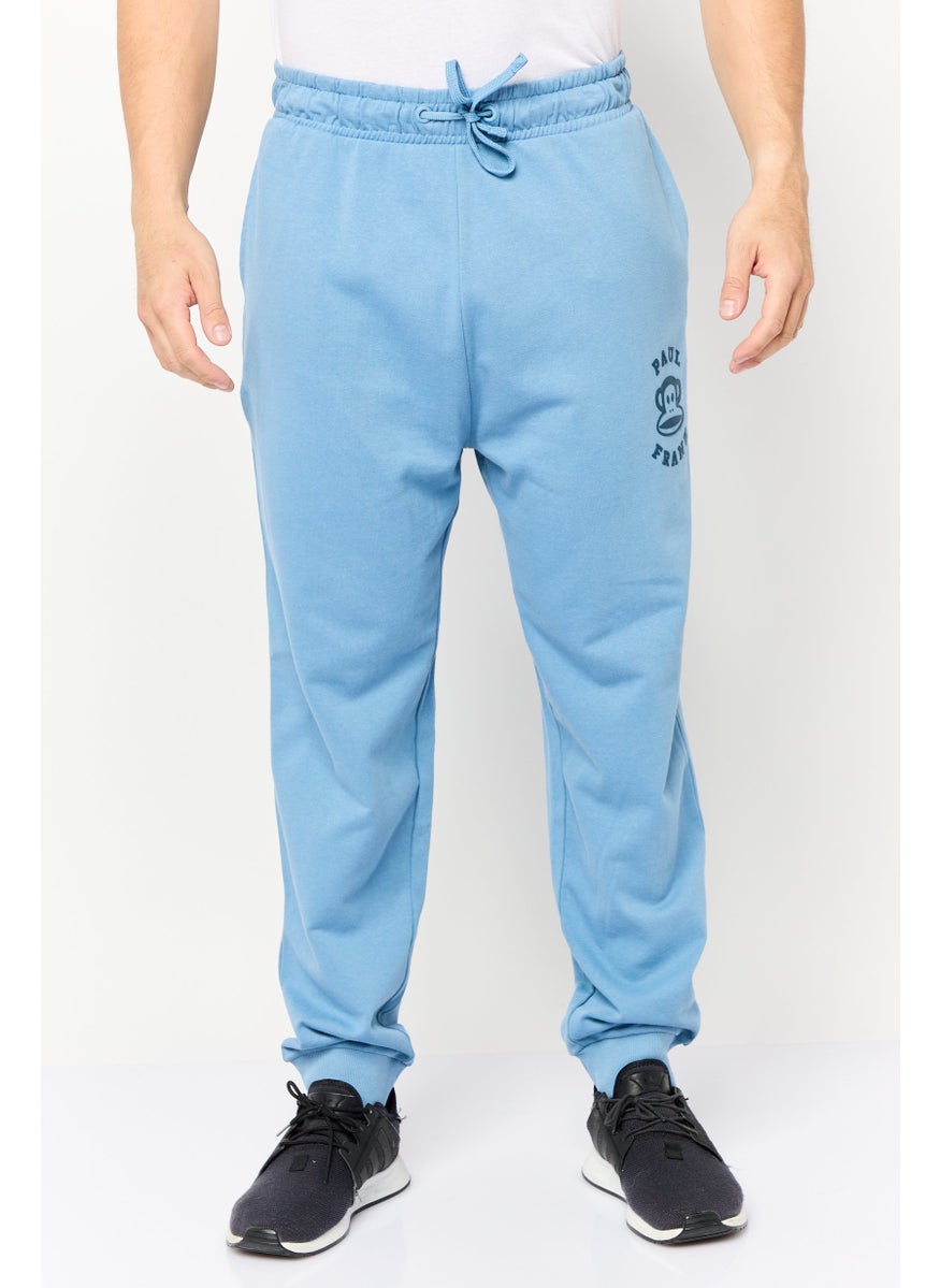 Paul Frank - Men Regular Fit Brand Logo Jogger Pants, Slate Blue - Image 1