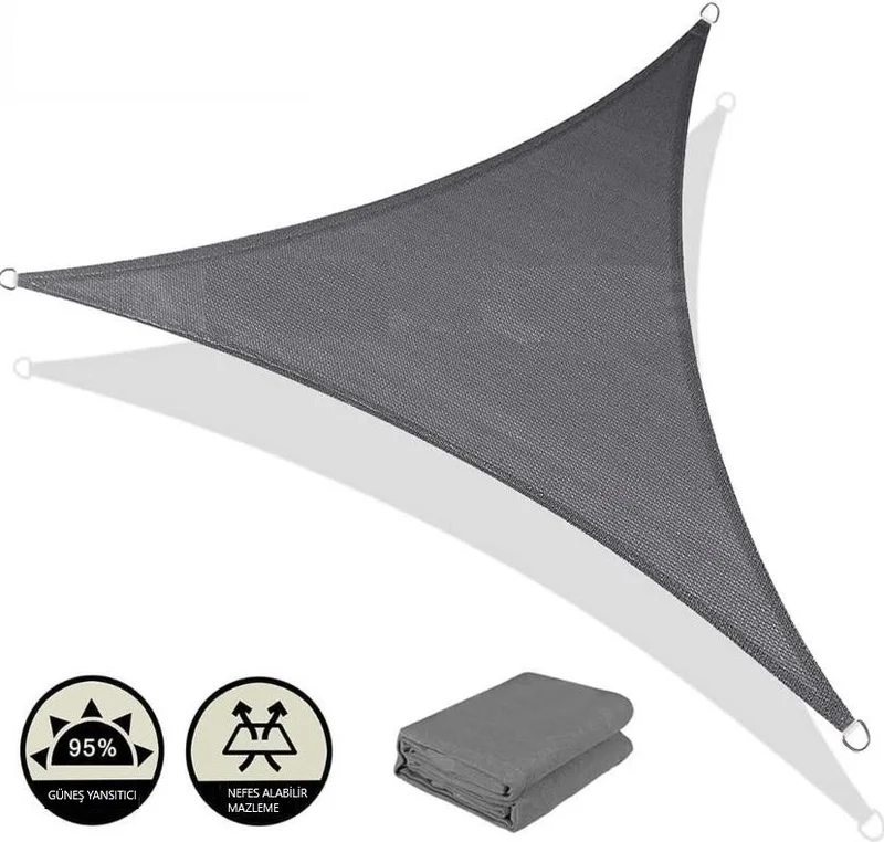 باموكالي برندا Pamukkale Canvas Triangle Canopy Awning Net 3.6 x 3.6 x 3.6