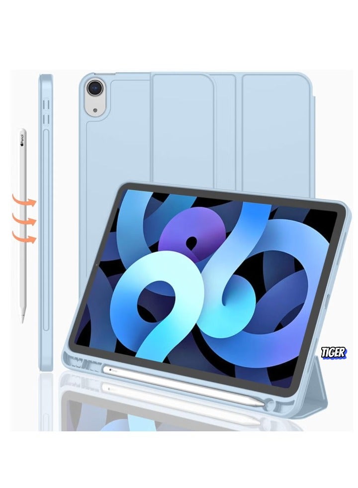 TIGER iPad Air 11 Inch Case M2 2024 – Compatible with iPad Air 5th/4th Generation (2022/2020) 10.9 Inch, Trifold Stand Smart Case with Pencil Holder, Sky Blue - Image 1