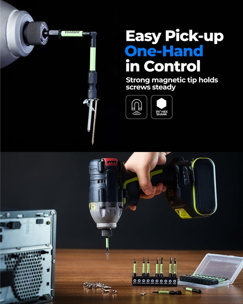 toolant مجموعة مفكات مثلثية Toolant، مجموعة رؤوس مثلثية من فولاذ S2 (طول 2 بوصة مع رؤوس مغناطيسية)، مجموعة رؤوس أمان مقاومة للعبث بعمود سداسي 1/4، الأحجام: TA12، TA14، TA16، TA18، TA20، TA23، TA25، TA27 (x2)، TA30 - Image 4