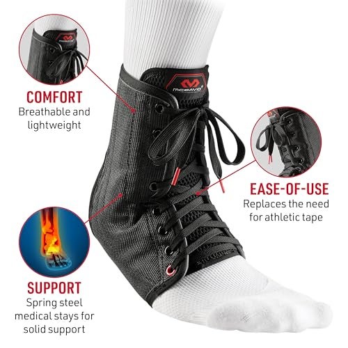 McDavid Ankle Brace with Lace-Up & Stays, Maximum Support, Comfortable Compression & Breathable Design - Image 2
