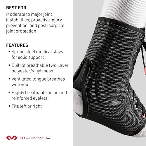 McDavid Ankle Brace with Lace-Up & Stays, Maximum Support, Comfortable Compression & Breathable Design - Image 4