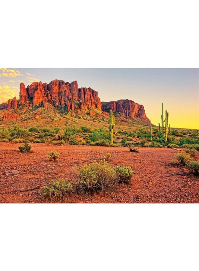 AWERT 36x18 inches Reptile Habitat Background Sky Oasis Mountain Cactus Sun and Desert Terrarium Background Durable Polyester Background - Image 2