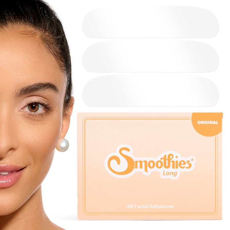 Smoothies Long Forehead Wrinkle Patches for Face Overnight  Facial Patches for Forehead 48 Facial Adhesives per Box  Face Tape Made in the USA