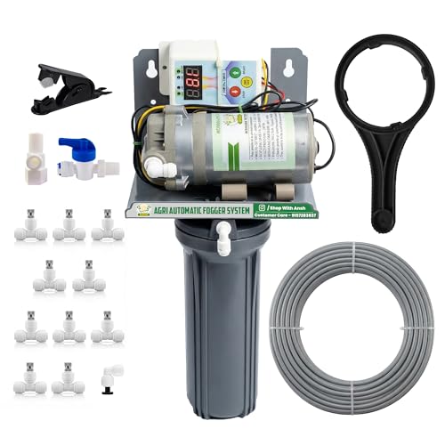 AgriAnsh Fogger Kit for Dairy Farm Poultr,Animals High Pressure 100 GPD Pump Misting System | 10 Brass Nozzles with 15m Pipe|AutoTimer Mist Maker Machine for Humidification & Outdoor Cooling - Image 1