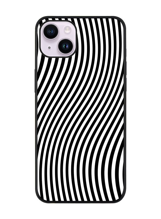 Stylizedd Rugged Black edge case for Apple iPhone 14 Slim fit Soft Case Flexible Rubber Edges Anti Drop TPU Gel Thin Cover - Zebra Lines - Image 1