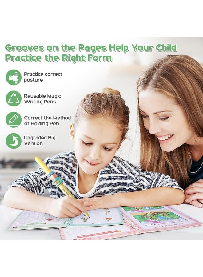 ASIGN Magic Ink Copybooks for Kids Reusable Handwriting Workbooks for Preschools Grooves Template Design and Handwriting Aid - Image 3