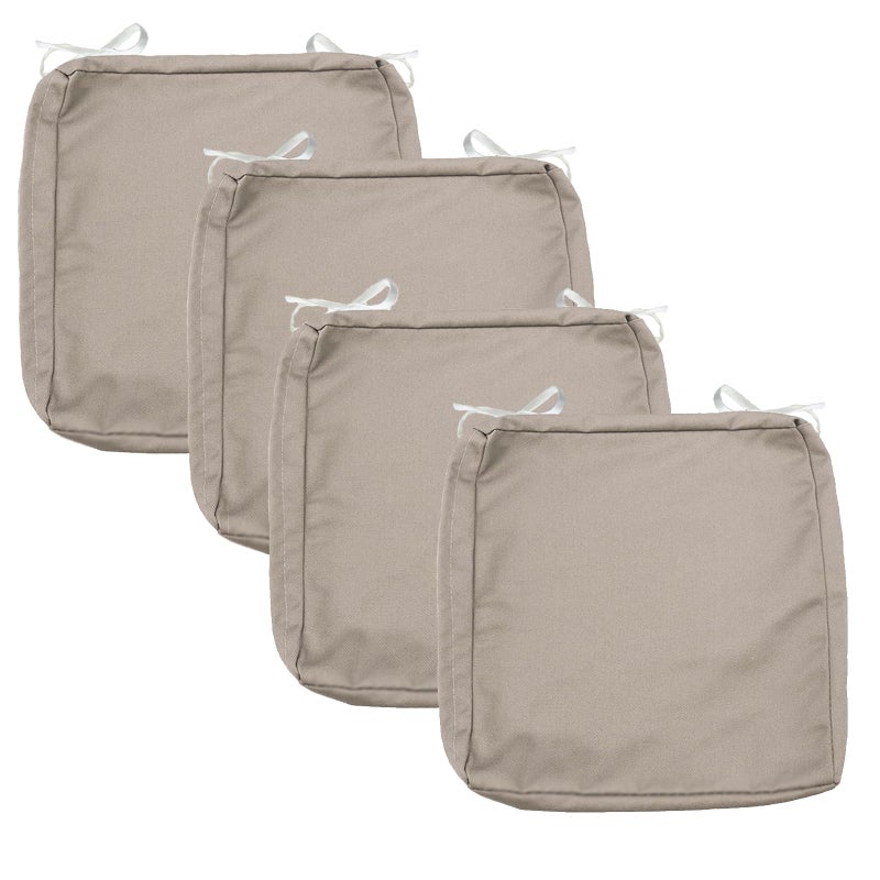 Sqodok Patio Cushion Covers 18x18 Waterproof Outdoor Cushion Covers Replacement 2Pack Patio Cushion Seat Slicovers with Ties for Sectional Sofa  Wicker Chair  Tan - Image 5