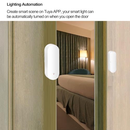 PHOVOLT WiFi Door Sensor, Tuya Smart Door Window Sensor,Wireless Window Sensor Real-time Alarm Compatible with Alexa Google Assistant,Home Security Door Open Contact Sensor for Business Burglar Alert (2 Pack) - Image 4