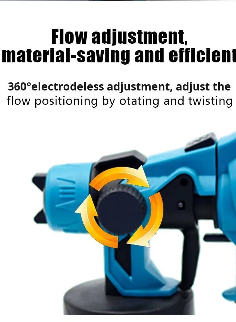 LI-ION Cordless HVLP Paint Spray Gun, 2x48V Rechargeable Batteries Included, 800ml Capacity, Ideal for Walls, Furniture, Auto and Home DIY Painting - Image 3