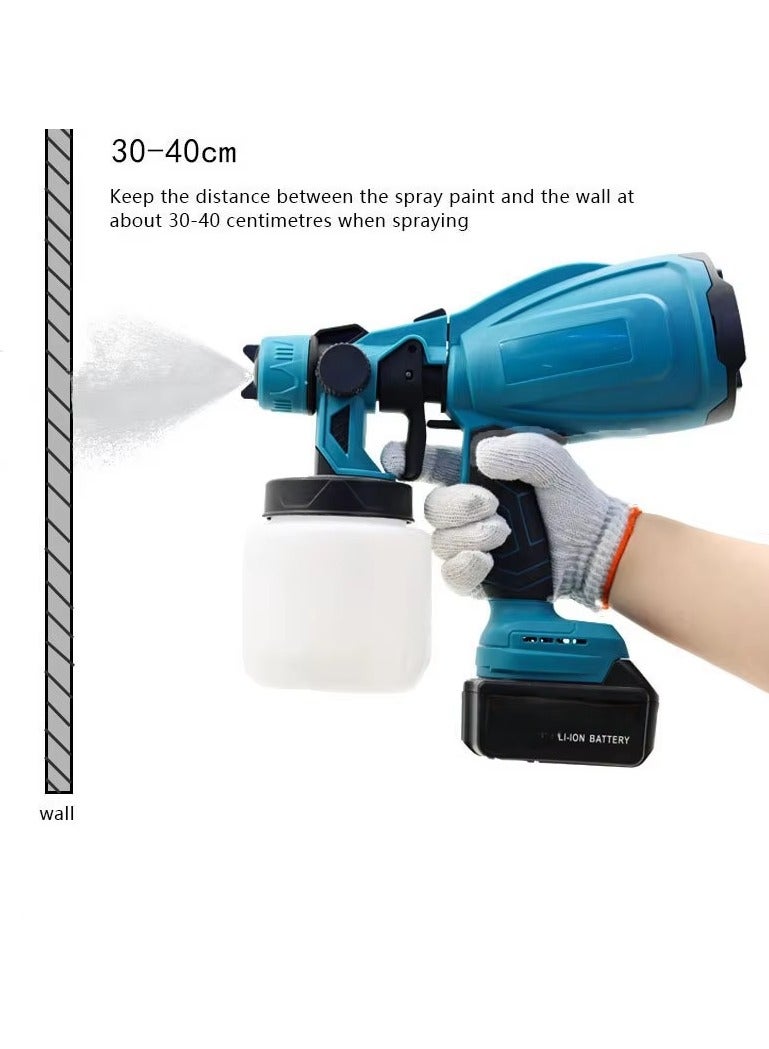 LI-ION Cordless HVLP Paint Spray Gun, 2x48V Rechargeable Batteries Included, 800ml Capacity, Ideal for Walls, Furniture, Auto and Home DIY Painting - Image 2