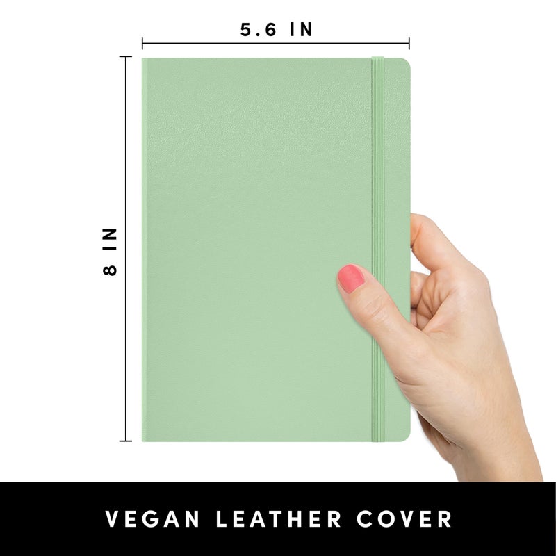 PAPERAGE Blank Journal Notebook, (Sage Green), 160 Pages, Medium 5.6 in x 8 in - 100 GSM Thick Paper â€“ Hardcover Journaling Notebook for Work, School, Note Taking or Sketching - Image 2