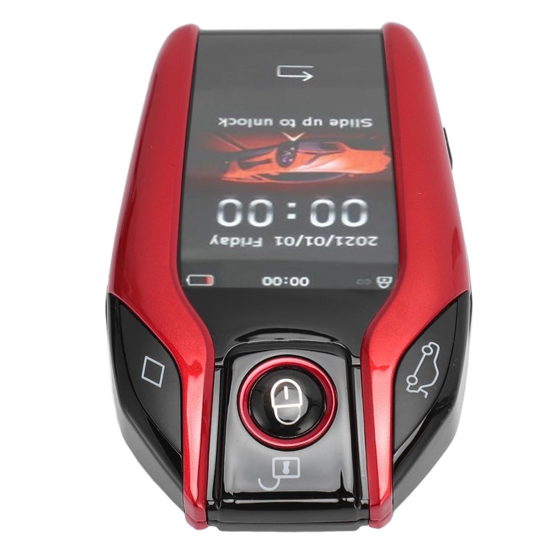 Smart Car Key LCD Touch Screen Remote Fob Keyless Entry Anti Lost Auto Window Roll Up Red - Image 5