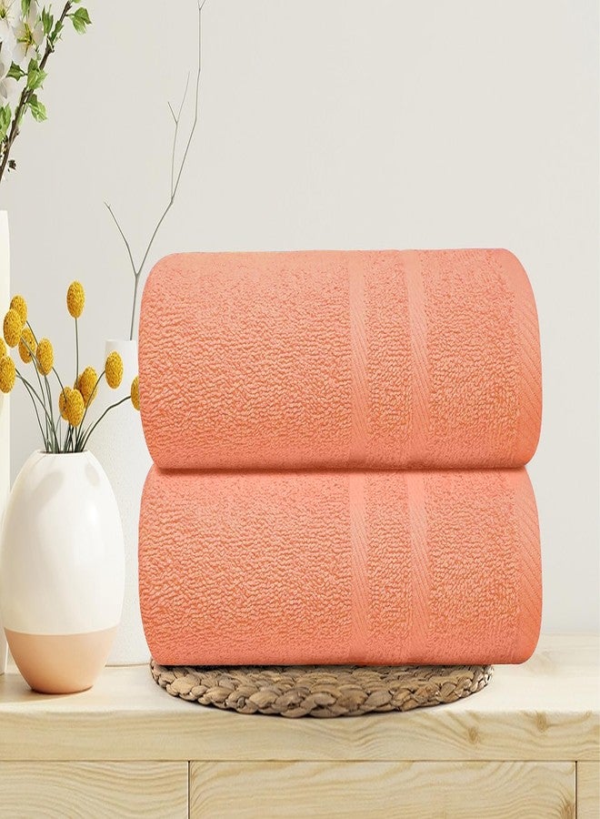 Looperry 6 Pack Small Bath Towel Set - 100% Cotton 23x46 Shower Towels in 450 GSM. Lightweight & Absorbent Quick Dry Gym Towel for Showering, Pet Drying, Spas & Salons. Terry Ringspun Towels (Peach) - Image 2
