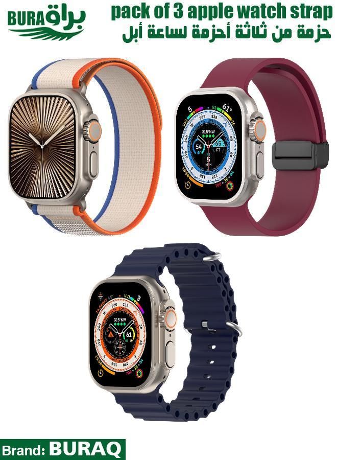 Apple Watch Band Strap For Apple Watch Ultra 2/Ultra 49mm, Series 10 46mm, 9/8/7 45mm, SE2/SE/6/5/4 44mm, 3/2/1 42mm