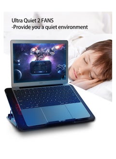 Y&D Laptop Cooling Pad 7-16 Inch Ultra Notebook Slim Portable USB Powered (2 Quiet Big Fans) Gaming Cooler 1200RPM 6 Heights Adjustment 2 Port  - Image 3