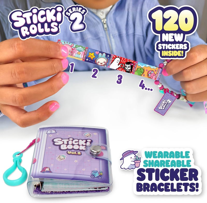 قلعة السماء مجموعة ألعاب الأساور القابلة للارتداء من سلسلة Sticki Rolls 2 مع ملصقات وكتيب - Image 2