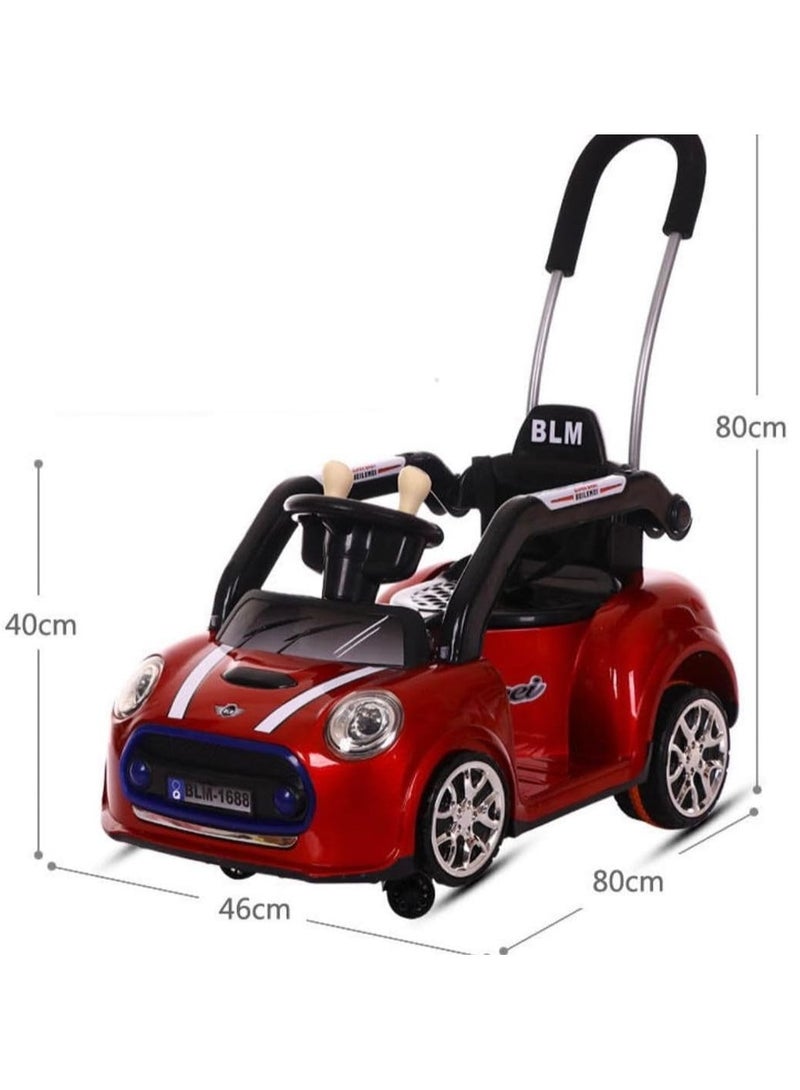 Mini Cooper Four Wheeled Children's Electric Kids Car Kids Ride On Car Toy with Parental Handle, Music & Light, Car for Children | Baby Ride on Car for Kids 1 to 4 Years Boy and Girl (6V4.5A) (Red) - Image 2