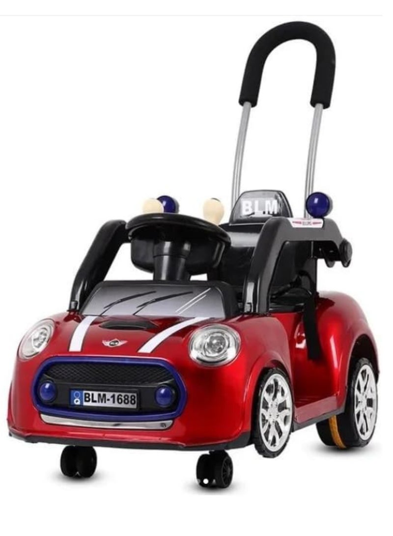 Mini Cooper Four Wheeled Children's Electric Kids Car Kids Ride On Car Toy with Parental Handle, Music & Light, Car for Children | Baby Ride on Car for Kids 1 to 4 Years Boy and Girl (6V4.5A) (Red) - Image 3
