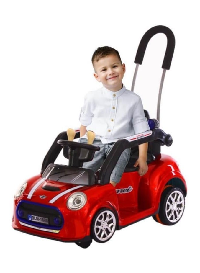 Mini Cooper Four Wheeled Children's Electric Kids Car Kids Ride On Car Toy with Parental Handle, Music & Light, Car for Children | Baby Ride on Car for Kids 1 to 4 Years Boy and Girl (6V4.5A) (Red) - Image 4