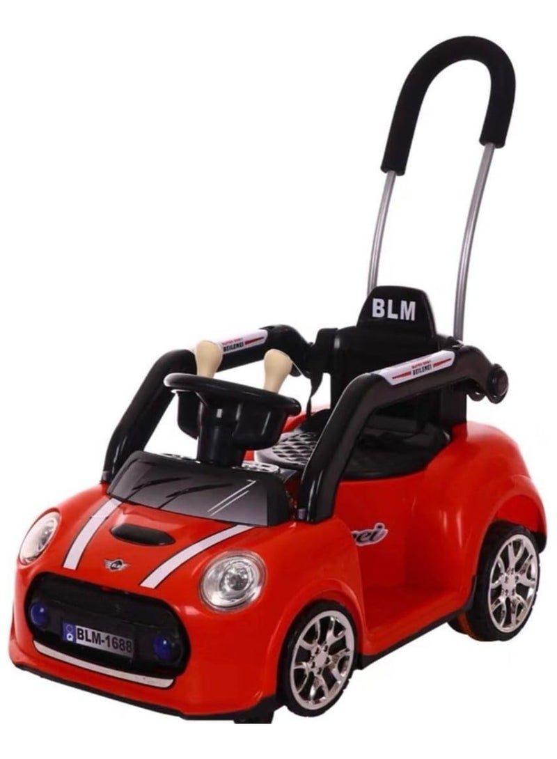 Mini Cooper Four Wheeled Children's Electric Kids Car Kids Ride On Car Toy with Parental Handle, Music & Light, Car for Children | Baby Ride on Car for Kids 1 to 4 Years Boy and Girl (6V4.5A) (Red) - Image 1