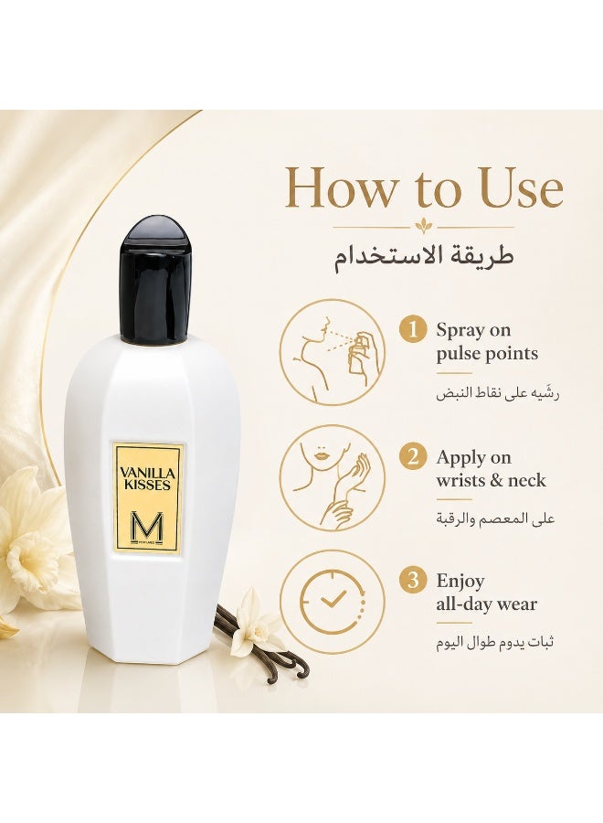 VM PERFUMES Vanilla Kisses Eau de Parfum for Women 100ml – Luxurious Vanilla, Musk & Cocoa Fragrance - Image 5