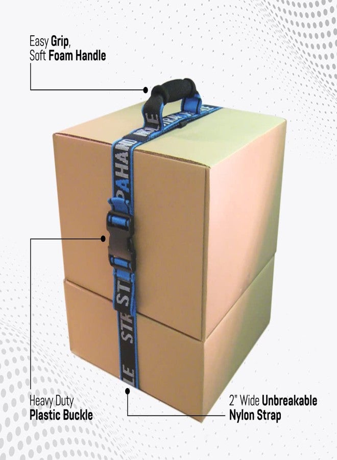 Strap-A-Handle 8’ Carry Strap with Handle | 2-Pack | Adjustable Belt | Easy, Safe, Secure, Lifting, Moving, Carrying Heavy Boxes, Groceries | Best Luggage Strap (2 Pack - 8ft. Length, 40lb. Capacity) - Image 2