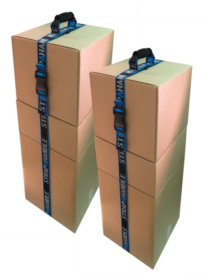Strap-A-Handle 8’ Carry Strap with Handle | 2-Pack | Adjustable Belt | Easy, Safe, Secure, Lifting, Moving, Carrying Heavy Boxes, Groceries | Best Luggage Strap (2 Pack - 8ft. Length, 40lb. Capacity) - Image 1