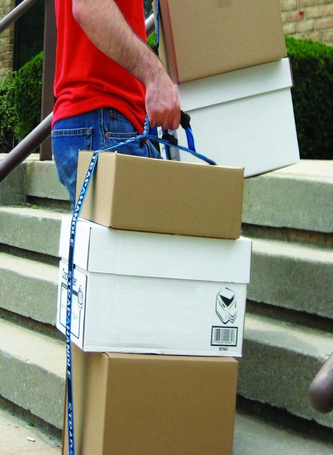Strap-A-Handle 8’ Carry Strap with Handle | 2-Pack | Adjustable Belt | Easy, Safe, Secure, Lifting, Moving, Carrying Heavy Boxes, Groceries | Best Luggage Strap (2 Pack - 8ft. Length, 40lb. Capacity) - Image 3