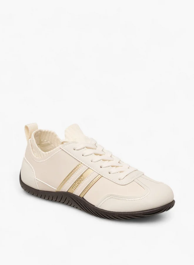 ميسي Women Panelled Lace-Up Sneakers with Pull Tab