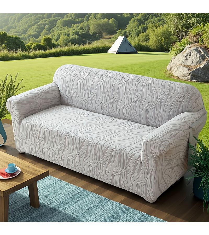 Thickened Jacquard Brushed Full Cover Sofa Slipcover Dark Green For 31.5 To 51.18 Inch Single Seat Sofa Wear Resistant Non Slip Ornate Style Outdoor Sun Proof Foam Strips Included - Image 1