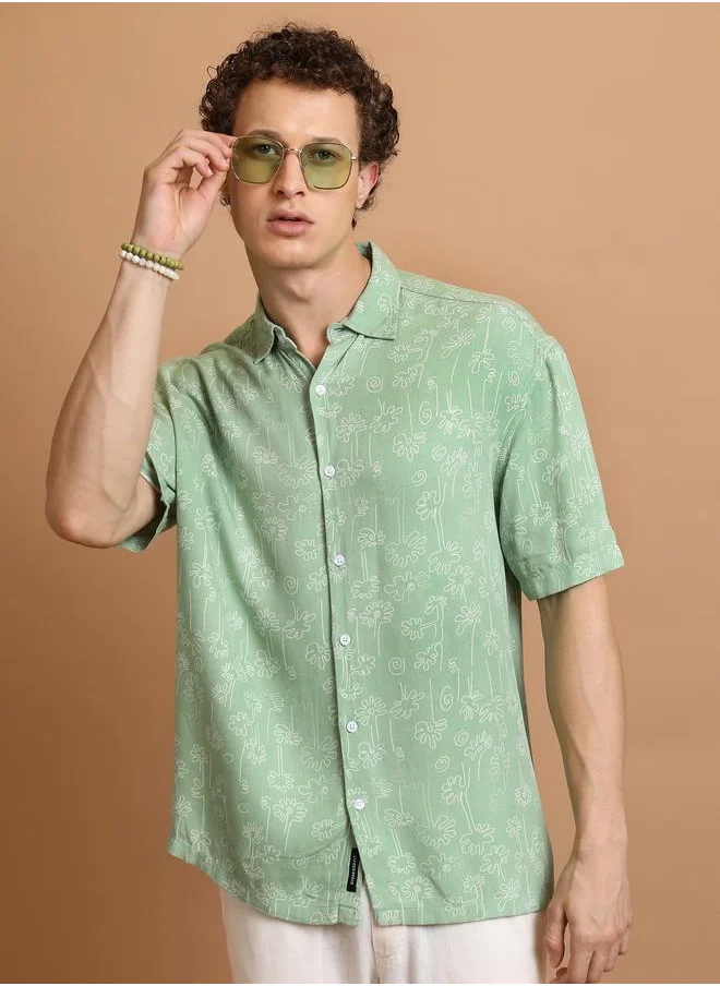 كيتش Oversized Floral Print Casual Shirt by Styli