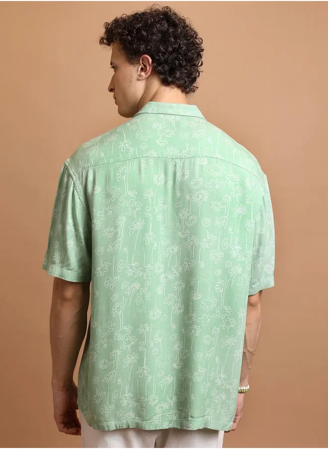 كيتش Oversized Floral Print Casual Shirt by Styli